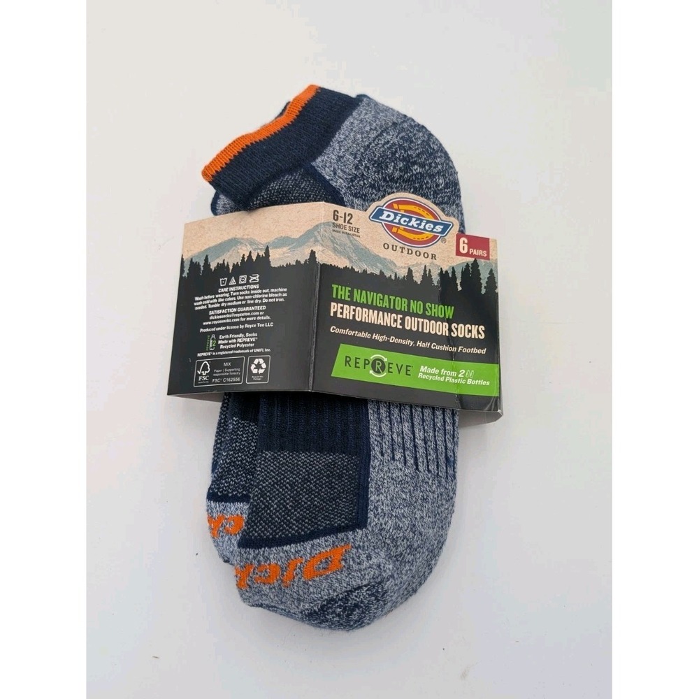 New Dickies Performance Outdoor Socks 2 Pairs Size 6-12 no-show